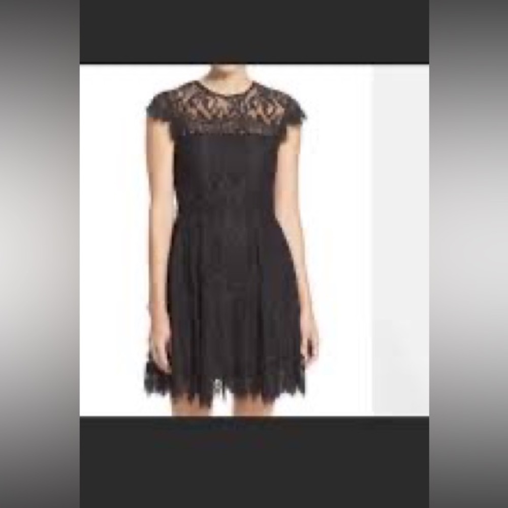 Cocktail Mini Dress Black Lace